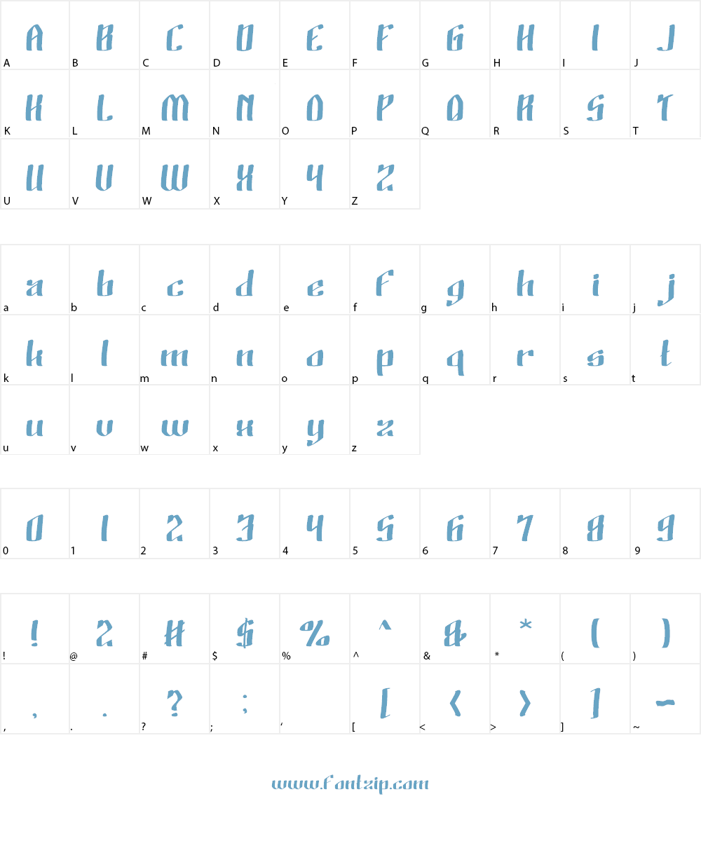 Wino Sutarmin Kadir Font Character